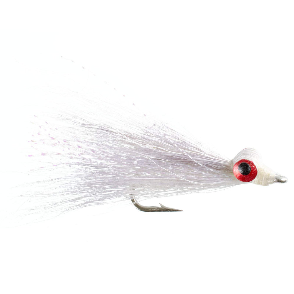 The Fly Fishing Place Clouser Deep Minnow White lure for bass and trout.