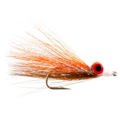 The Fly Fishing Place Clousers Deep Minnow closeup shows brown-orange pattern for saltwater and bass.