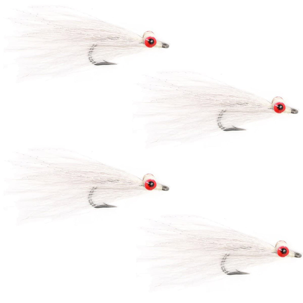 The Fly Fishing Place Clouser Deep Minnow in water shows all-white pattern and flash