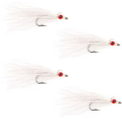 The Fly Fishing Place Clouser Deep Minnow in water shows all-white pattern and flash
