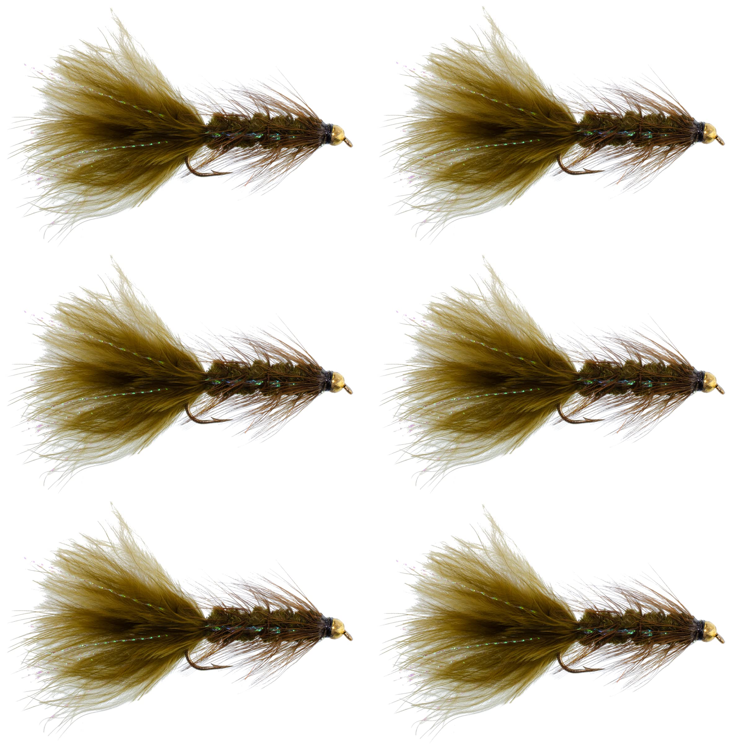 The Fly Fishing Place Dark Olive Bead Head Krystal Woolly Bugger close-up showing weight for deeper presentations