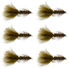 The Fly Fishing Place Dark Olive Bead Head Krystal Woolly Bugger close-up showing weight for deeper presentations
