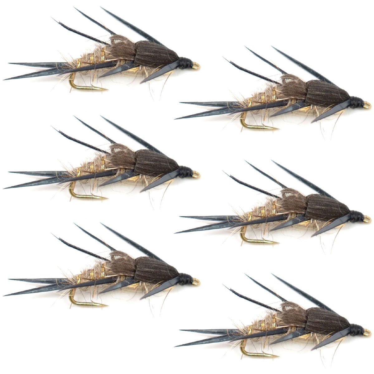The Fly Fishing Place Double Bead Gold Ribbed Hare's Ear Nymph head detail for deep water presentation.