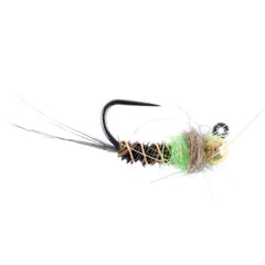 The Fly Fishing Place euro-nymph tactical jig chartreuse showing precise depth reach