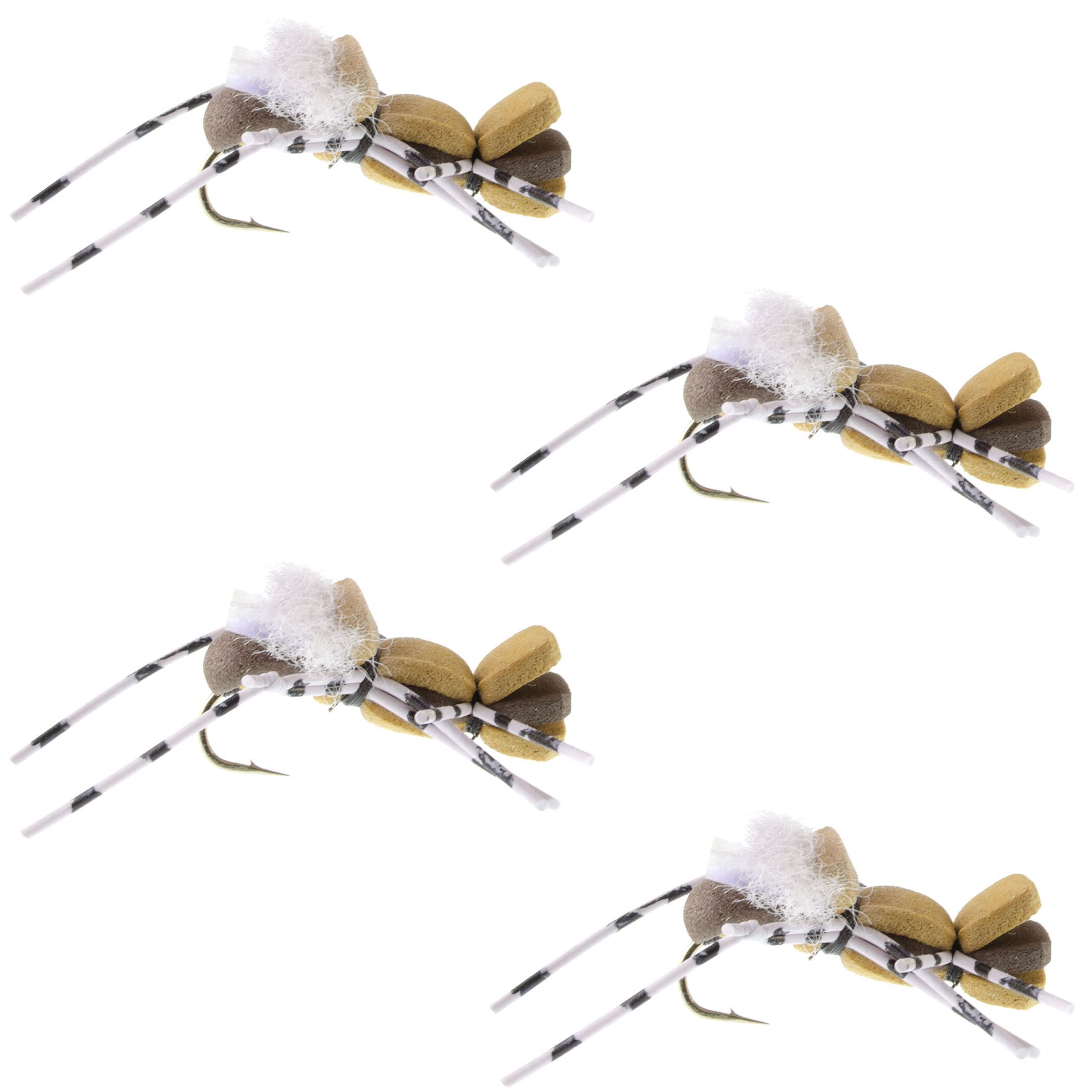 The Fly Fishing Place Fat Albert foam body grasshopper on water for high-visibility trout presentation.
