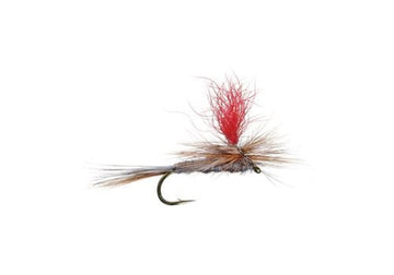 The Fly Fishing Place parachute Adams post closeup highlights high visibility for bright light.