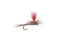 The Fly Fishing Place parachute Adams post closeup highlights high visibility for bright light.