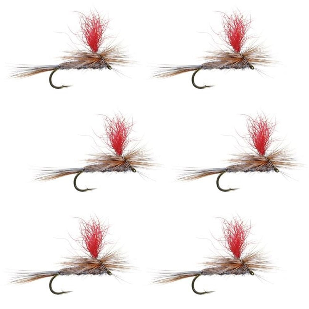 The Fly Fishing Place hi-visibility parachute Adams dry fly set shown for easy trout tracking.