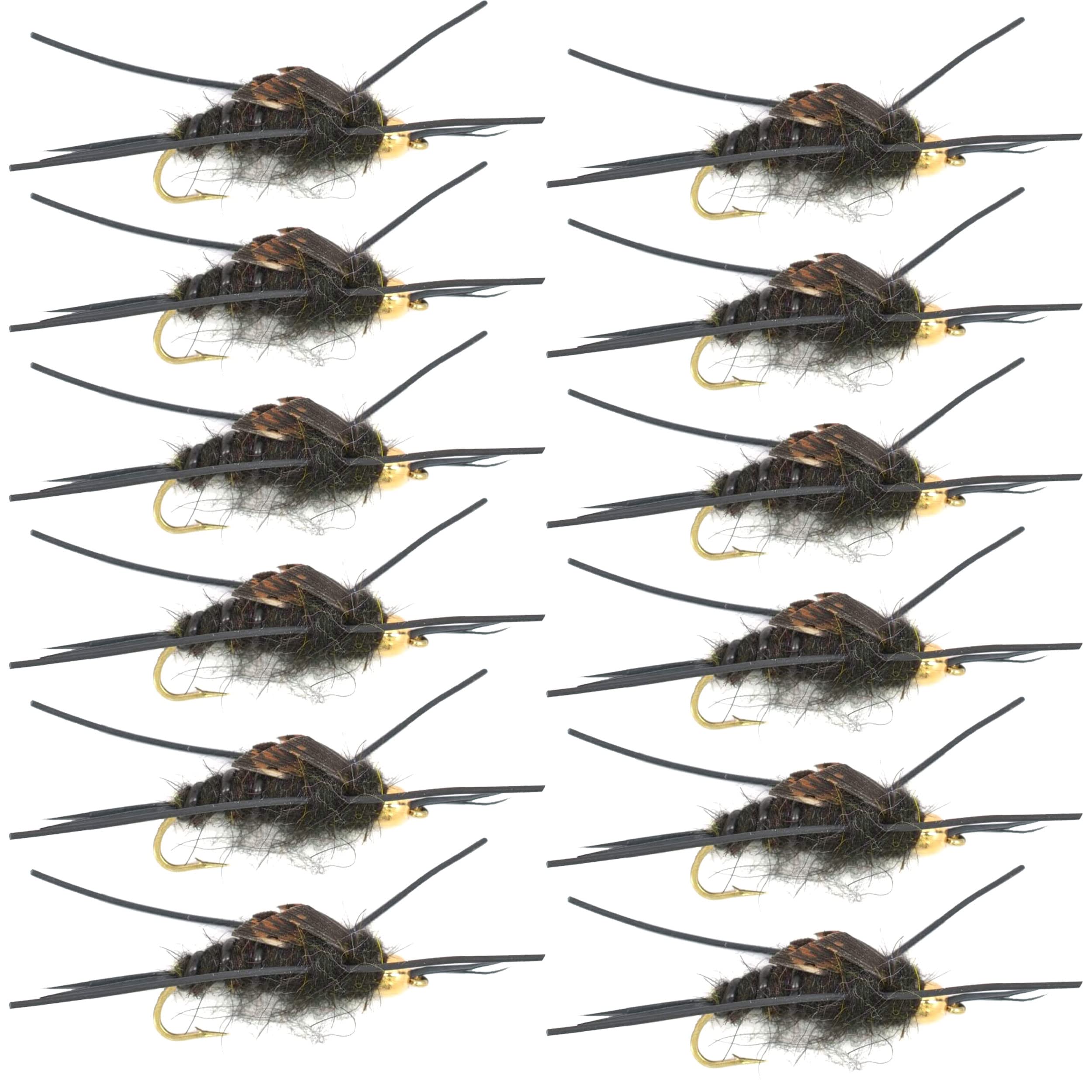 The Fly Fishing Place Kaufmann's Black Stone Fly bead head with rubber legs delivers sinking action for trout