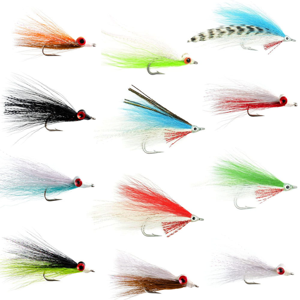The Fly Fishing Place Leftys Deceiver and Clouser Deep Minnow collection ready for saltwater and bass