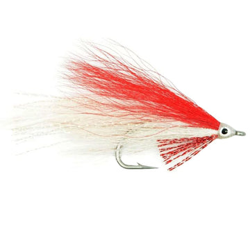 Lefty’s Deceiver red and white minnow patterns for bass and redfish.