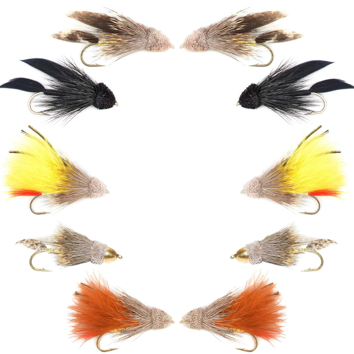 The Fly Fishing Place Muddler Minnow Black for trout fishing in rivers.