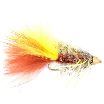 The Fly Fishing Place Olive Yellow Rubber Legs New Age Bugger for strong strikes.