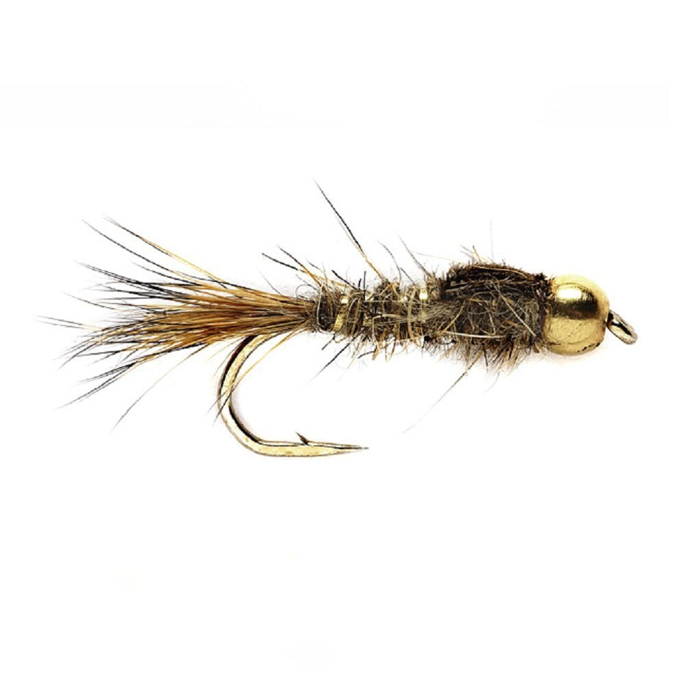 The Fly Fishing Place six-pack nymphs with tungsten head, ideal for freestone river fishing.