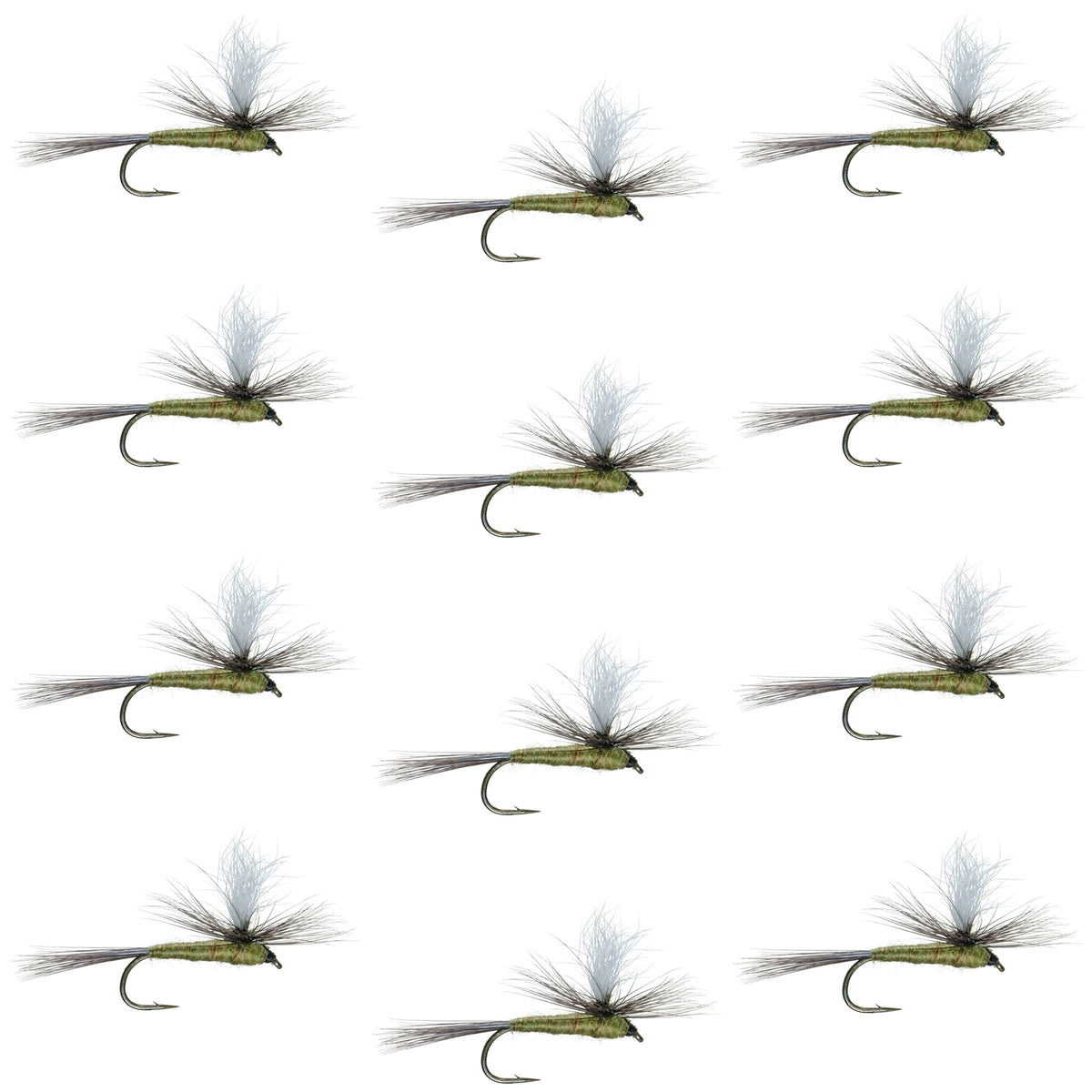 The Fly Fishing Place parachute BWO dry fly closeup demonstrating durable hook and buoyant body for calm-water dries