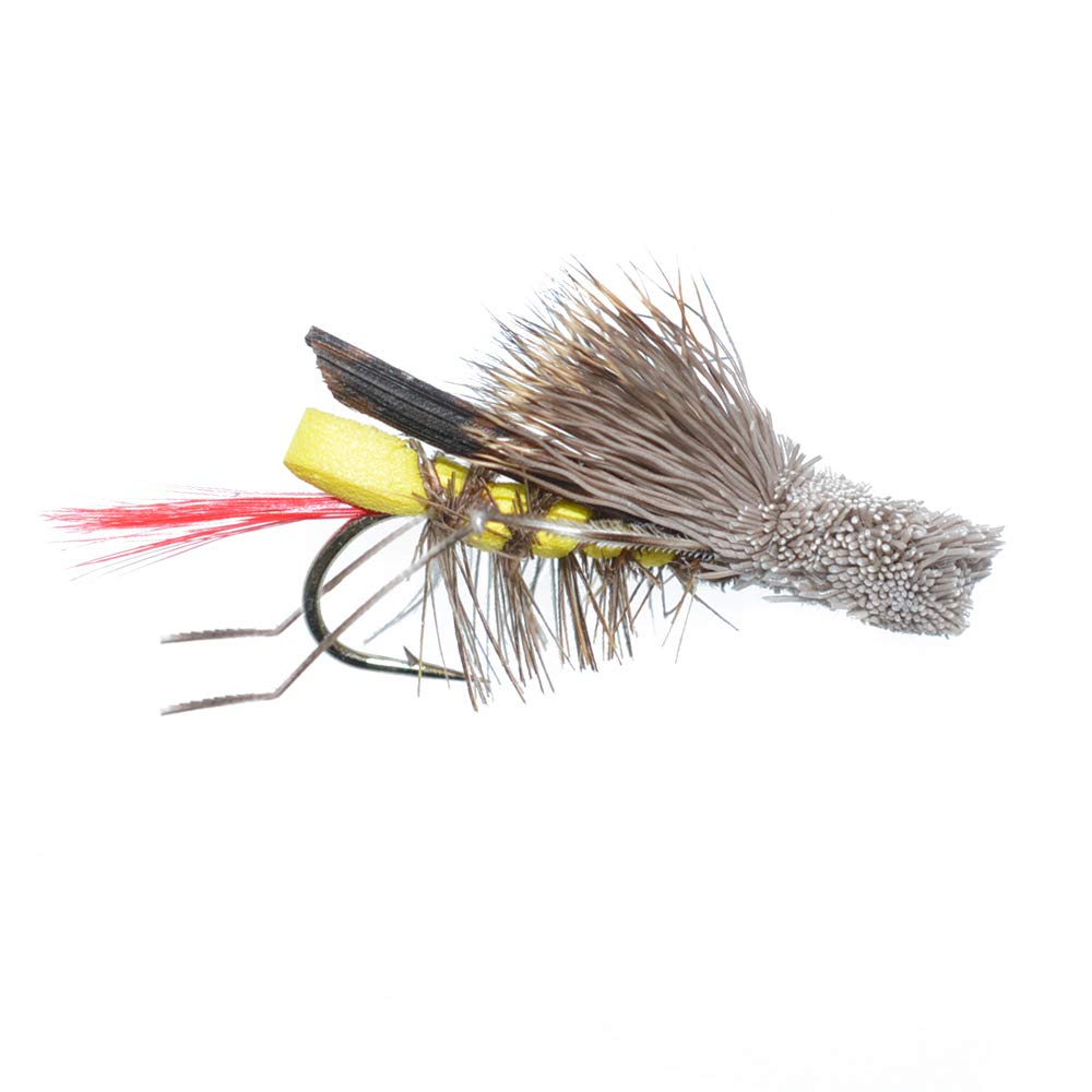 The Fly Fishing Place Parachute Grasshopper mimics a leaf-ruffled motion on still water.