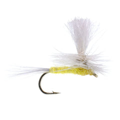 The Fly Fishing Place Parachute PMD in hand highlighting durable hooks and craft.