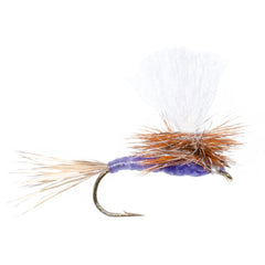 Purple parachute post wing increases visibility in available light for confident strikes.