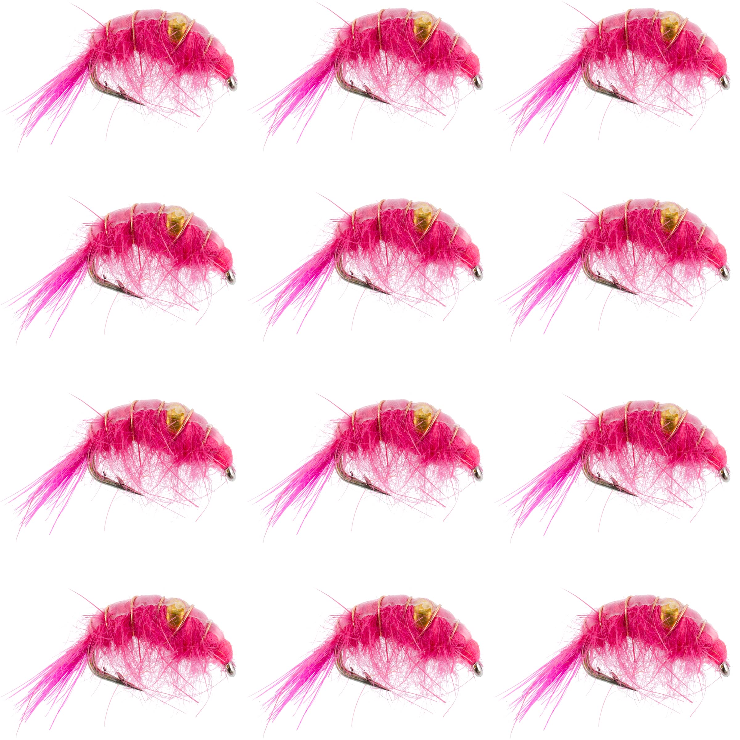 The Fly Fishing Place pink beaded shrimp scud hook-detail highlights neat, secure wraps