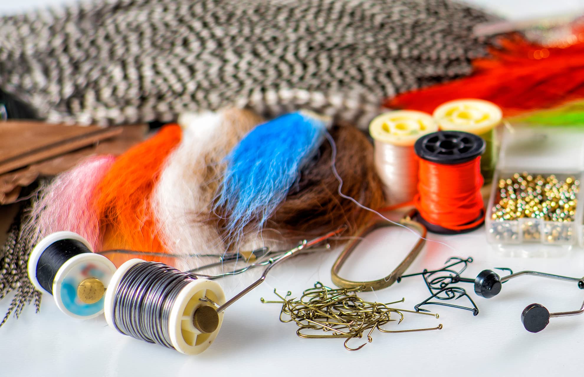 The Fly Fishing Place deer tail hair closeup shows colorfast, durable fibers.