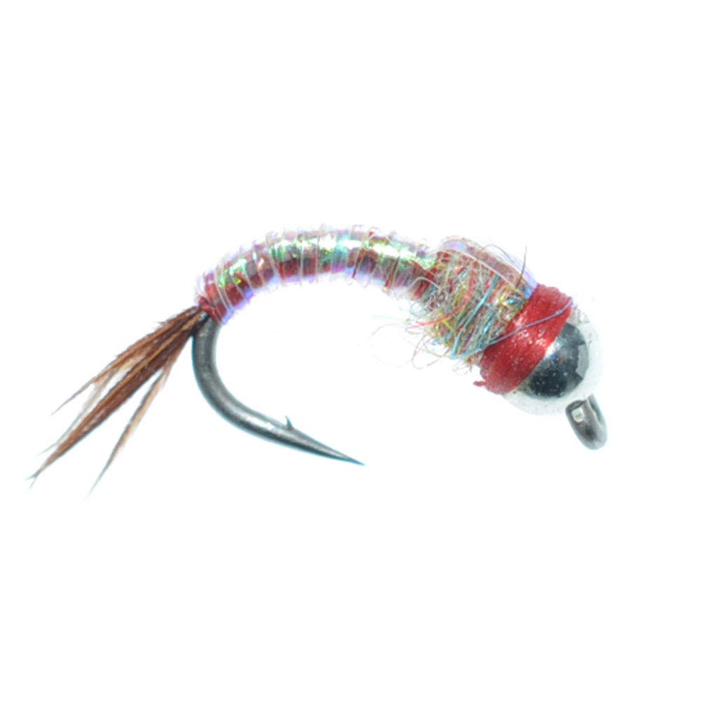 Hand-tied Rainbow Warrior and Zebra Midge flies from The Fly Fishing Place.