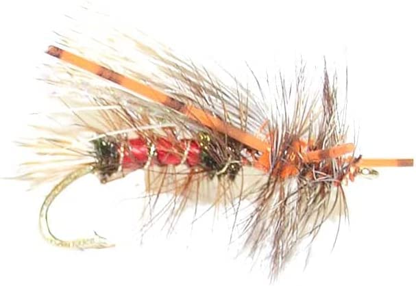 The Fly Fishing Place Royal Red Stimulator on the river drift for dry fly presentation