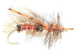 The Fly Fishing Place Royal Red Stimulator on the river drift for dry fly presentation