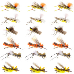 The Fly Fishing Place Terrestrial Fly Assortment foam grasshopper close-up for trout surface action.