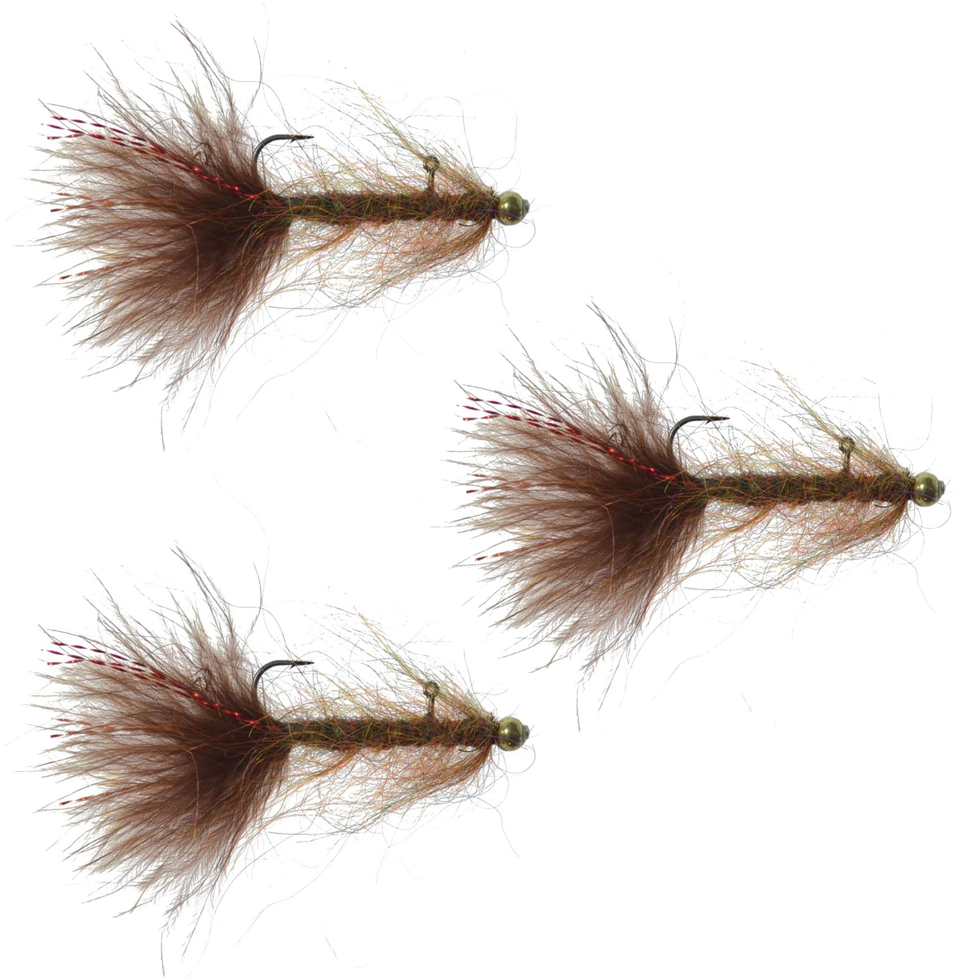 The Fly Fishing Place tungsten bead brown balanced leech streamer for trout and bass presentations.