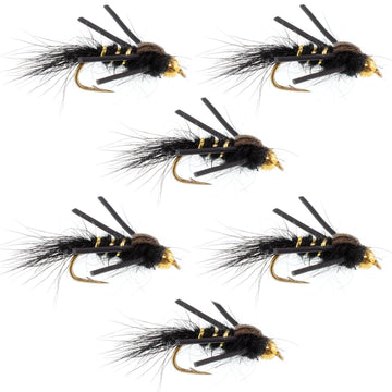 The Fly Fishing Place tungsten bead head nymph with rubber legs for deep-water trout action.