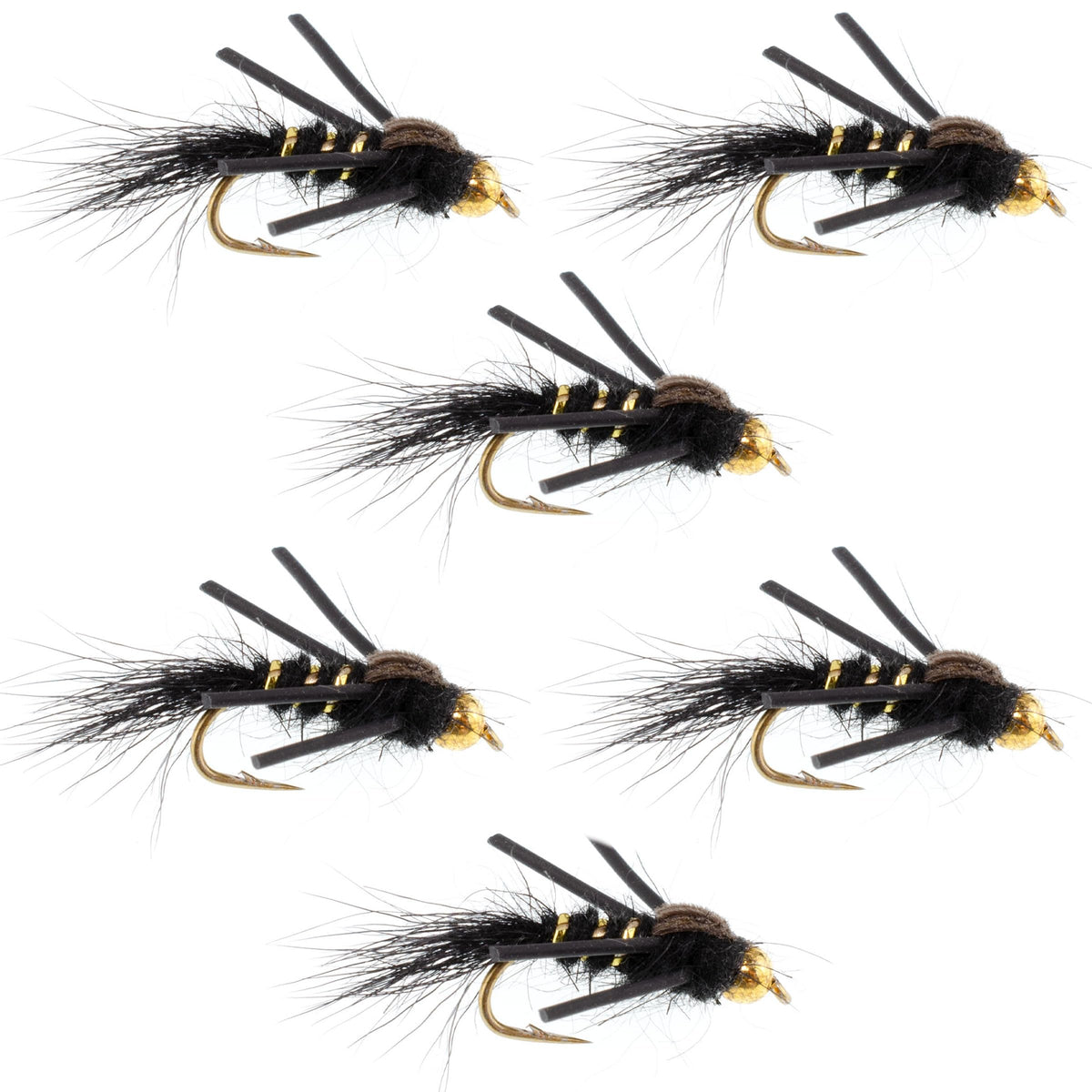 The Fly Fishing Place tungsten bead head nymph with rubber legs for deep-water trout action.