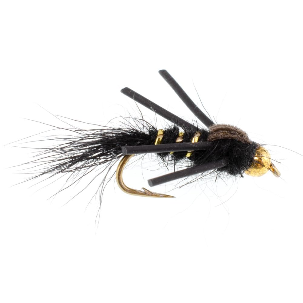 The Fly Fishing Place black gold ribbed hare's ear nymph showing heavy head and legs for movement.