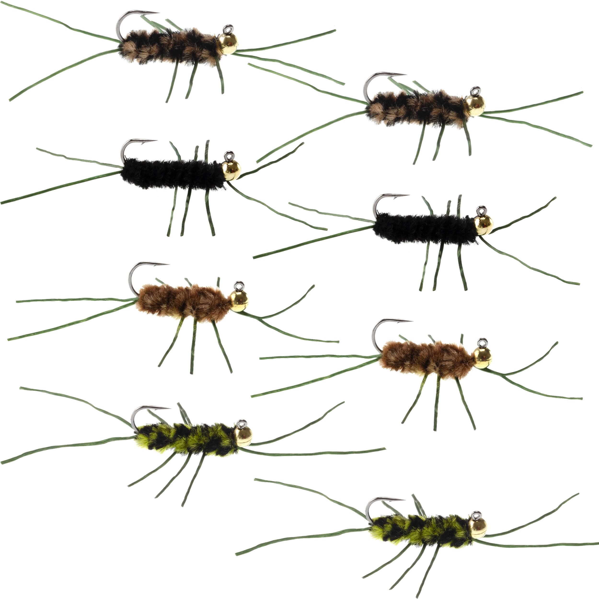 The Fly Fishing Place tungsten bead jigged Pats Rubber Legs Nymph for precise nymphing and solid sink rate.