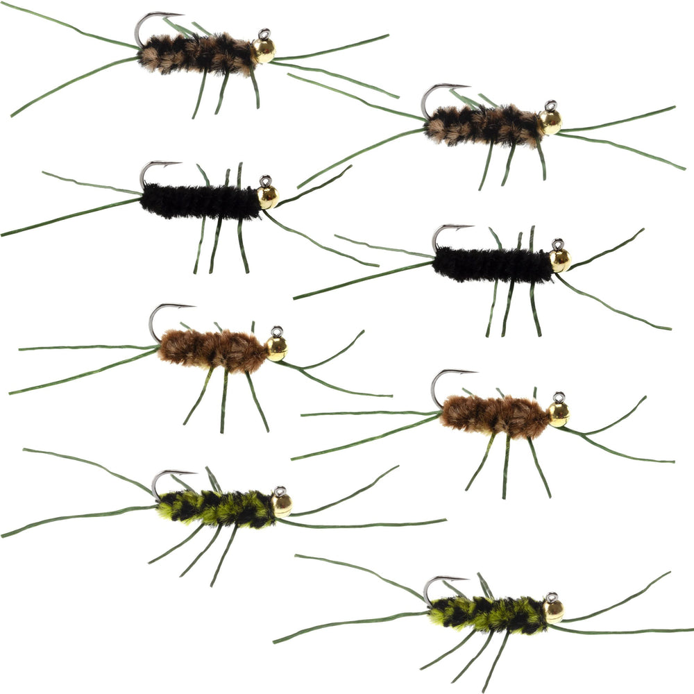 The Fly Fishing Place tungsten bead jigged Pats Rubber Legs Nymph for precise nymphing and solid sink rate.