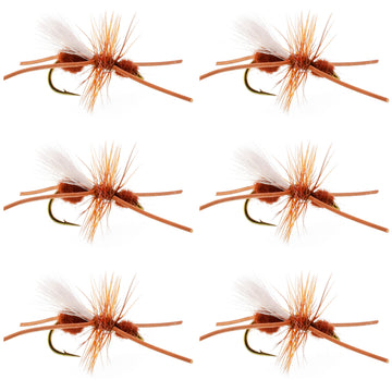 The Fly Fishing Place Turcks Power Ant cinnamon rubber legs dry flies set for trout