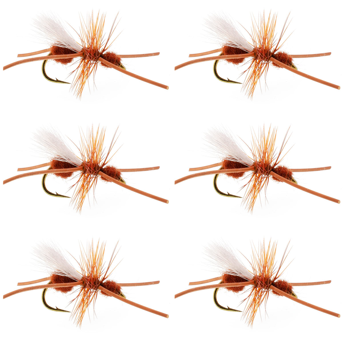 The Fly Fishing Place Turcks Power Ant cinnamon rubber legs dry flies set for trout