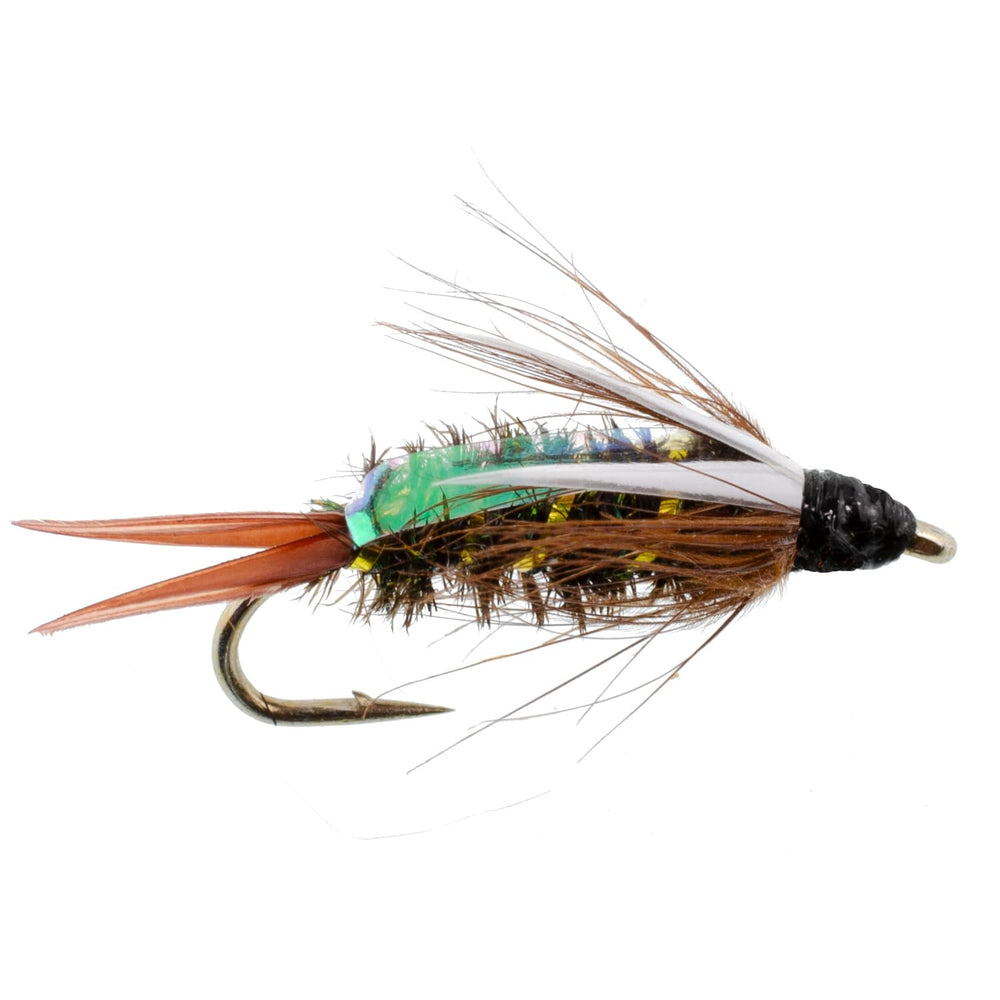 The Fly Fishing Place Flashback Prince trout fly enhances visibility for subsurface fishing