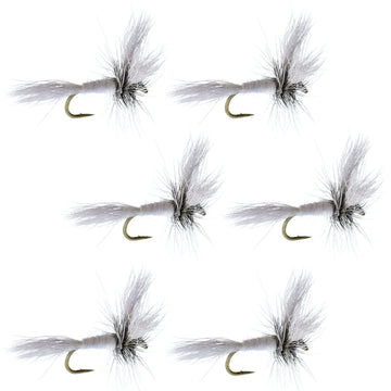 The Fly Fishing Place White Wulff 6-pack dry flies product-shot highlights ready trout fishing presentations.