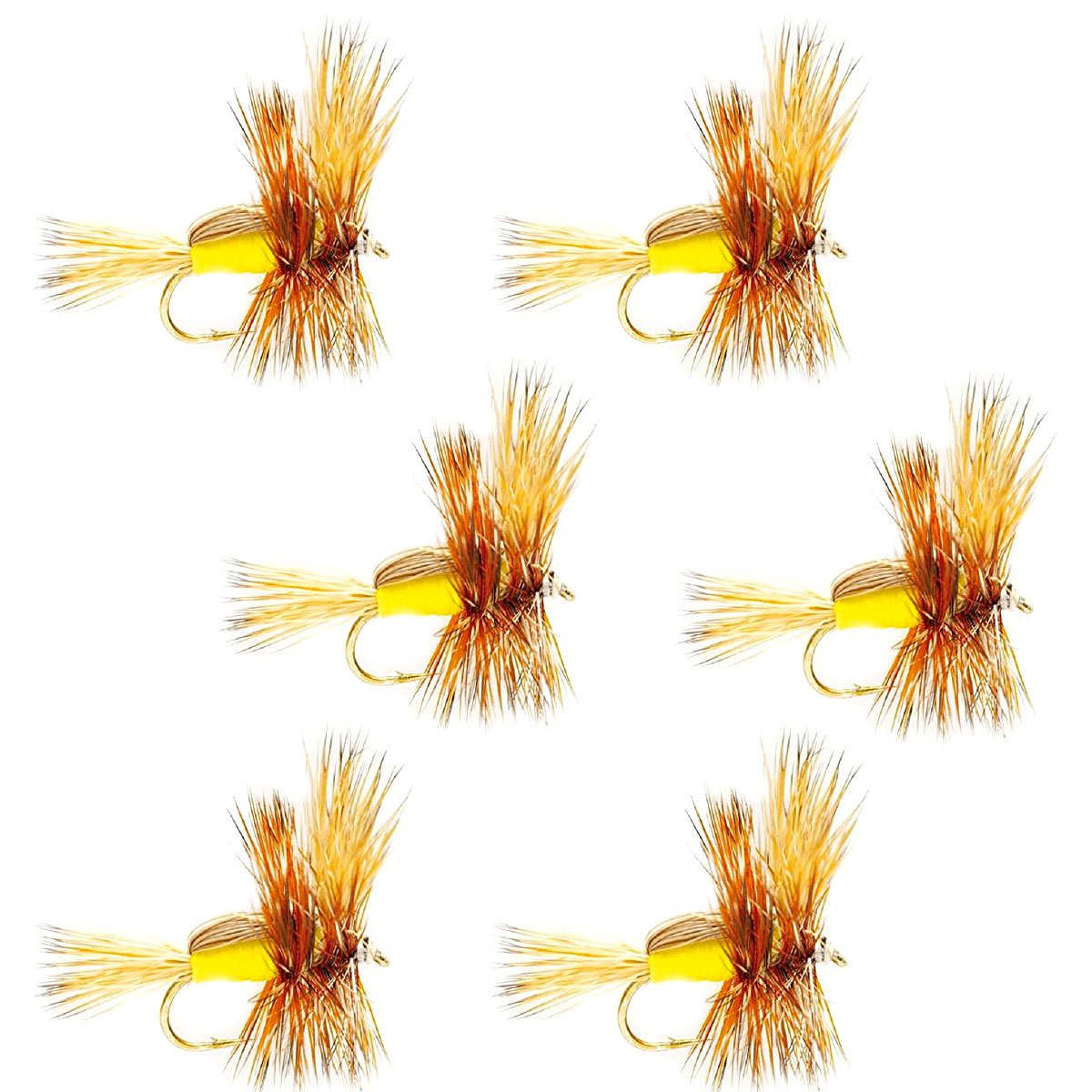 The Fly Fishing Place Yellow Humpy dry fly set for trout in streams