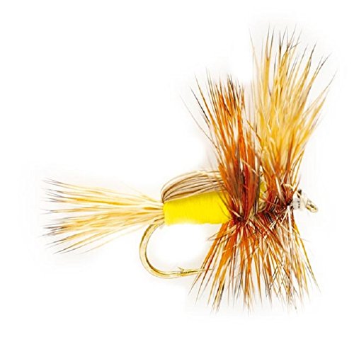 The Fly Fishing Place Yellow Humpy six-pack size 14 dry flies
