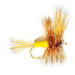 The Fly Fishing Place Yellow Humpy six-pack size 14 dry flies