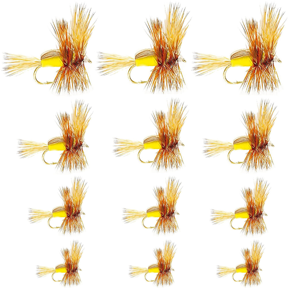The Fly Fishing Place Yellow Humpy dry fly in size 10 for pocket-water trout.