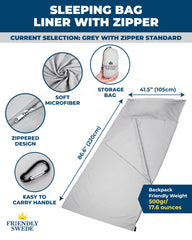 The Friendly Swede liner with full-length zipper for easy entry and ventilation.