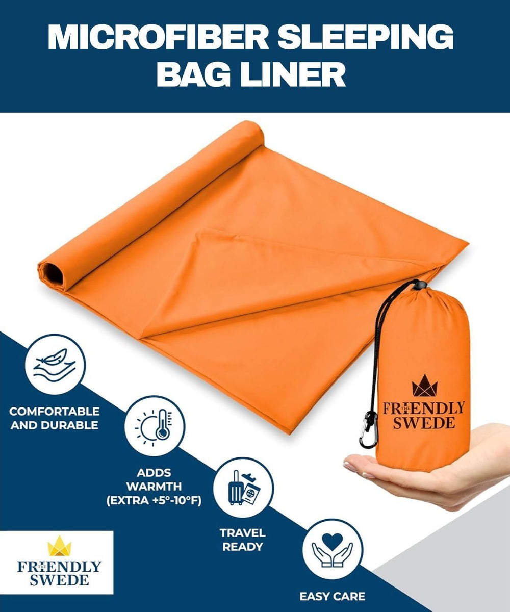 The Friendly Swede sleeping bag liner pillow-pocket design keeps your head supported on the move.