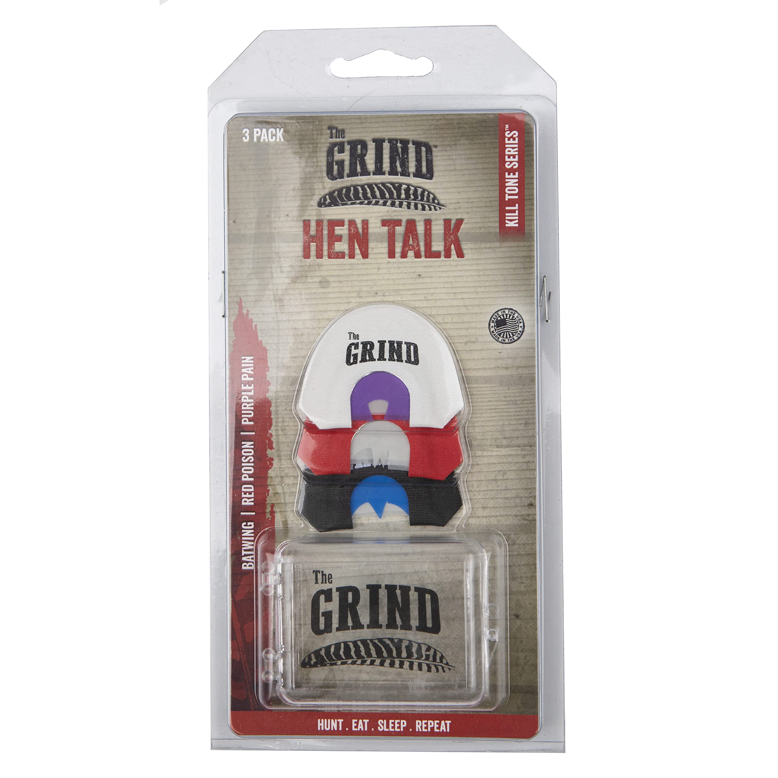 THE GRIND Batwing mouth call delivers heavy rasp for long-range calling.