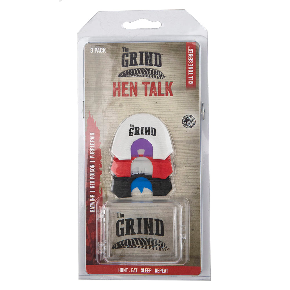 THE GRIND Batwing mouth call delivers heavy rasp for long-range calling.