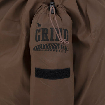 The Grind bag shows a stake pocket for accessories and stakes