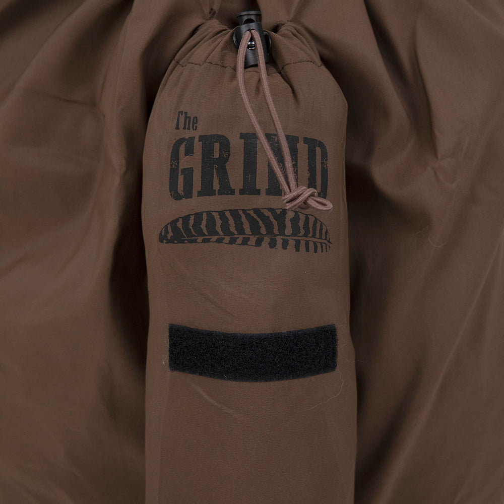 The Grind bag shows a stake pocket for accessories and stakes