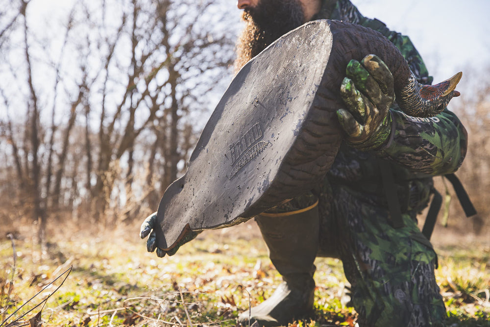 The Grind Lay Down Hen EVA material withstands field use and keeps pose year after year