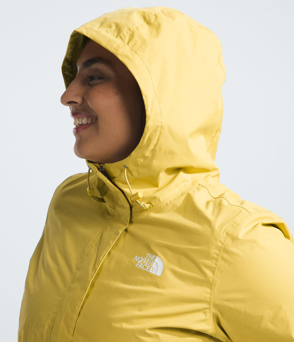 The North Face Antora jacket DWR waterproof shell in Yellow Silt.